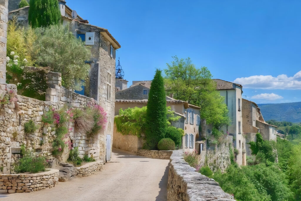 A road in the village of Ménerbes, France.
