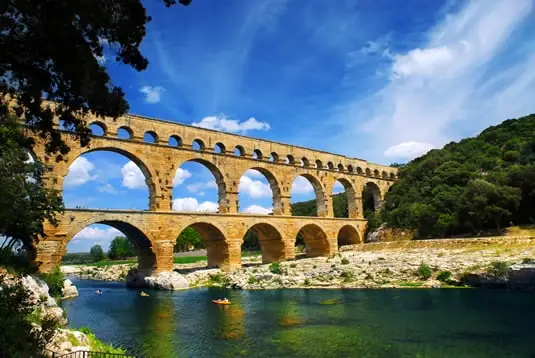The Pont du Gard over the Gardon river